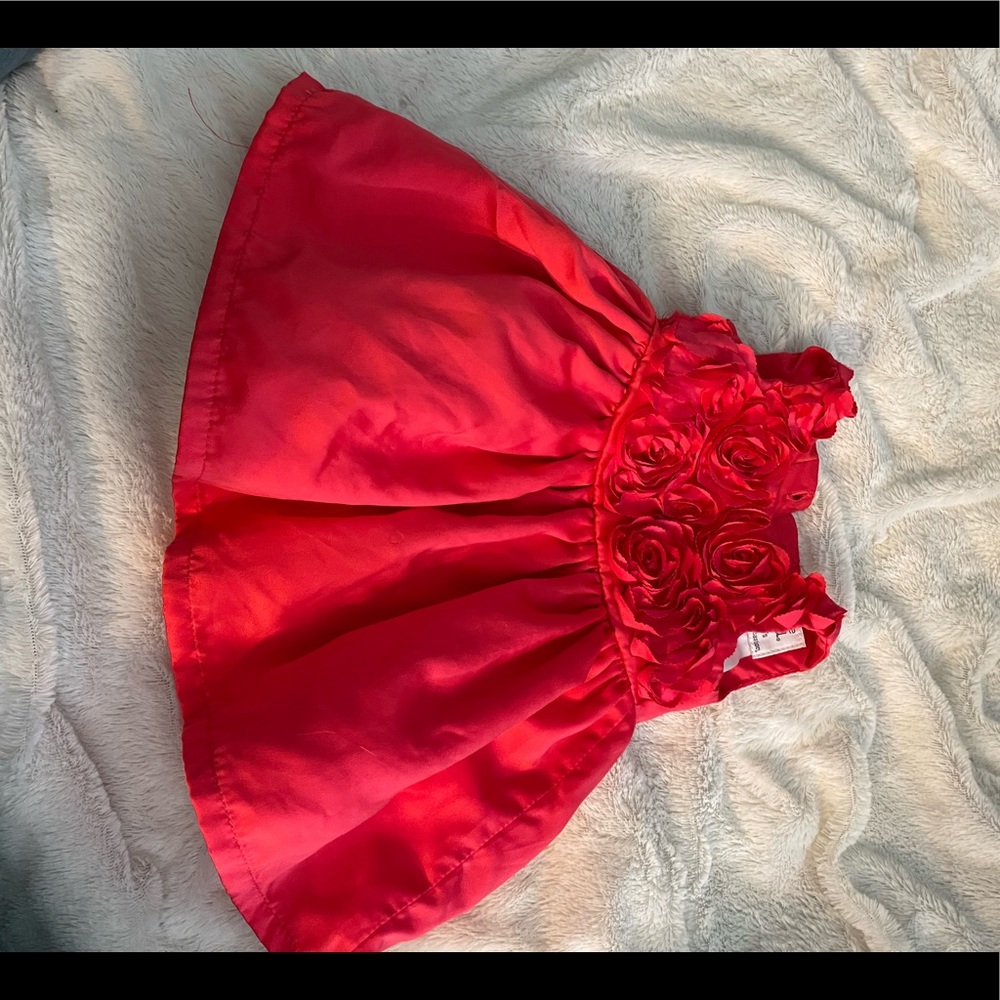 Adorable red rose dress.